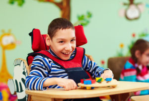 Child with developmental delays due to a car accident