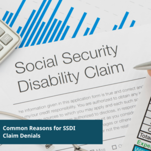 social security disability claim form on a table